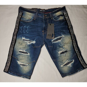 Arketype Apparel Side Clear Stone Denim Shorts size 32 NWT